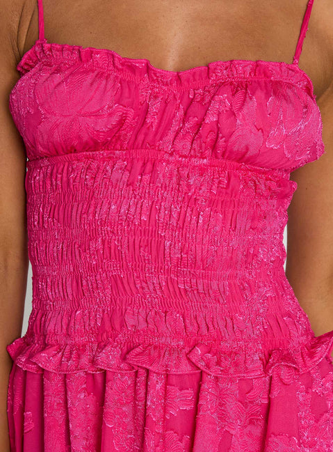product Princess Polly Karmic Shirred Mini Dress Magenta Sweetheart Neckline 