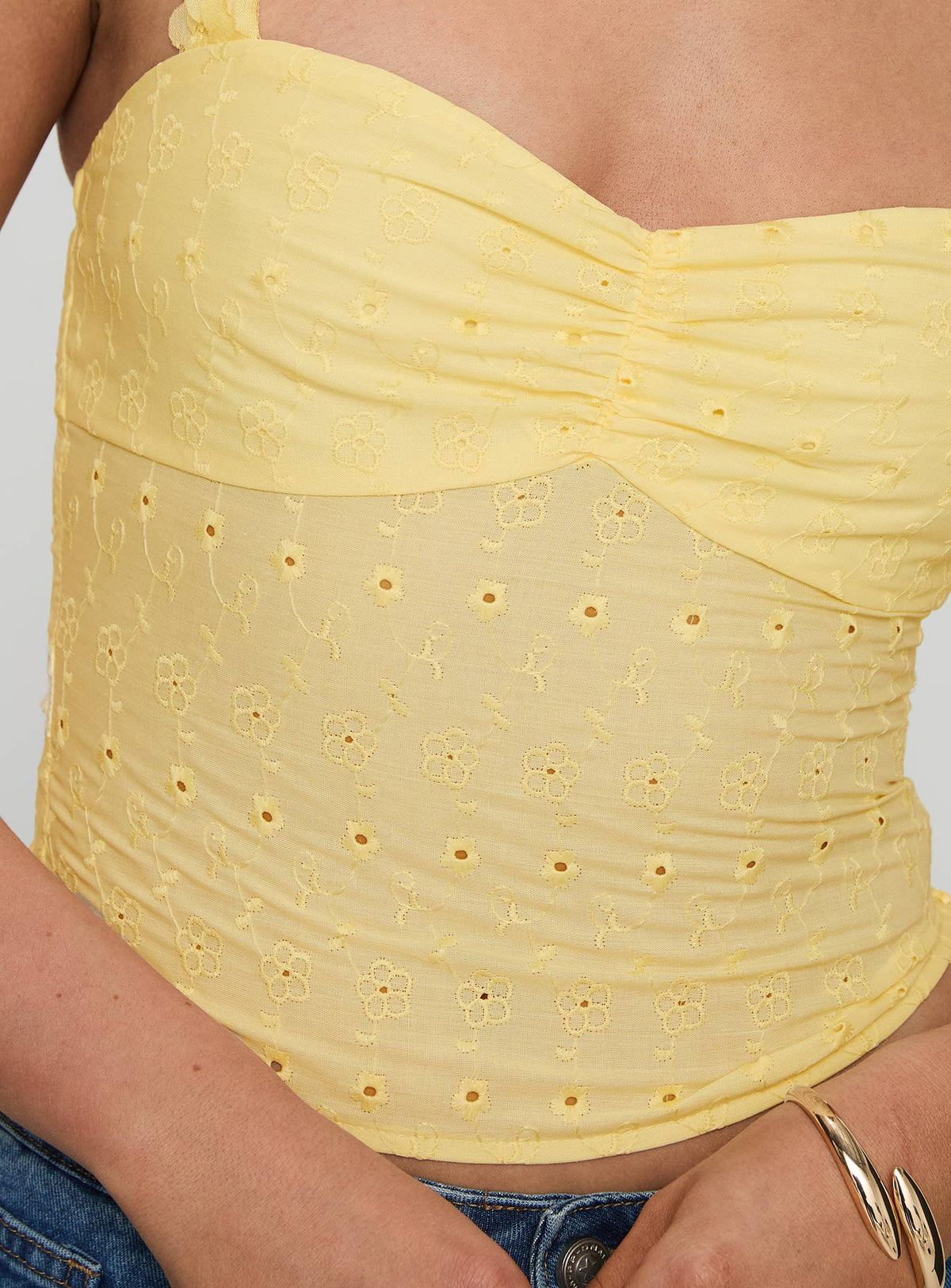 product Princess Polly Franca Top Yellow Sleeveless Sweetheart 