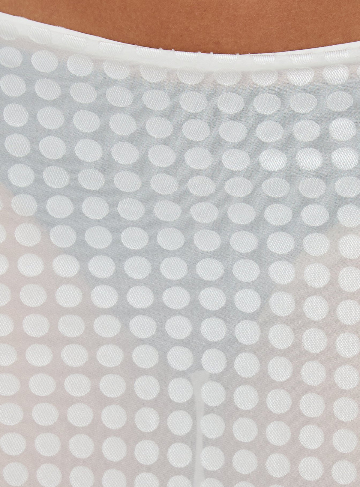 Capturing style, the Evangela Sheer Midi Skirt White Polka Dot womens-skirts in midi length product Princess Polly