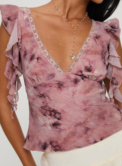 product Princess Polly Miztry Top Pink Short Sleeves V-Neck 