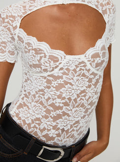 product Princess Polly Giallo Bodysuit White Short Sleeve Bodysuit 