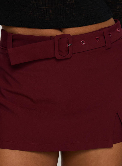 product Princess Polly Volley Mini Skort Cherry Red High Waisted Shorts 