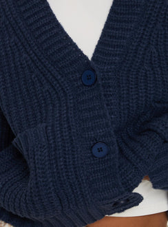 product Princess Polly Osias Cable Knit Cardigan Navy Cropped Jumpers Jumpers 