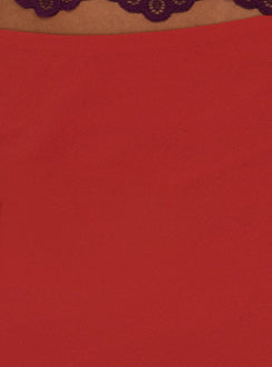 Anatola Midi Skirt Red