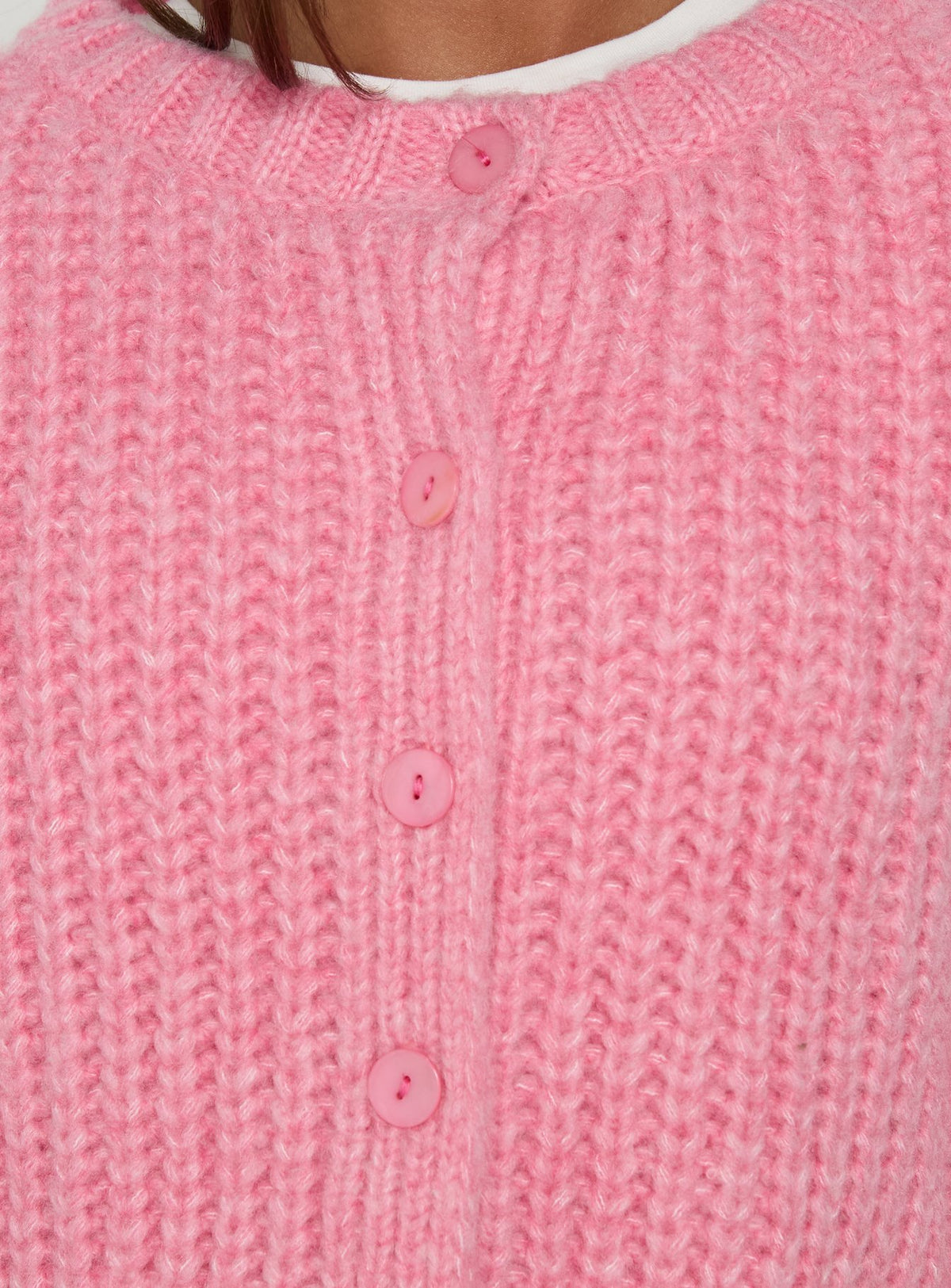 Elowynne Button Up Knit Cardigan Pink