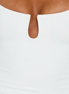 Daily Define Keyhole Cinched Tank Top White