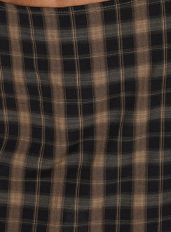 Gigi Wrap Skort Brown Check
