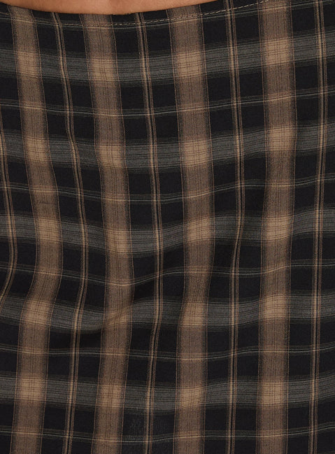 Gigi Wrap Skort Brown Check