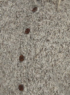Highlighting the Faida Funnel Neck Knit Jumper Brown Speckle womens-jumpers featuring short length on-body Princess Polly