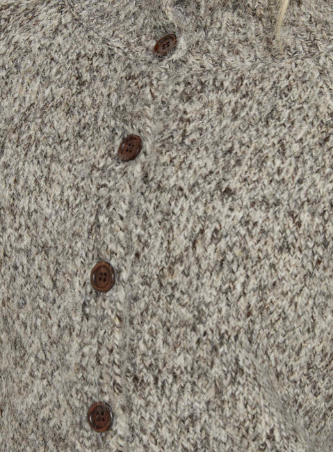 Highlighting the Faida Funnel Neck Knit Jumper Brown Speckle womens-jumpers featuring short length on-body Princess Polly
