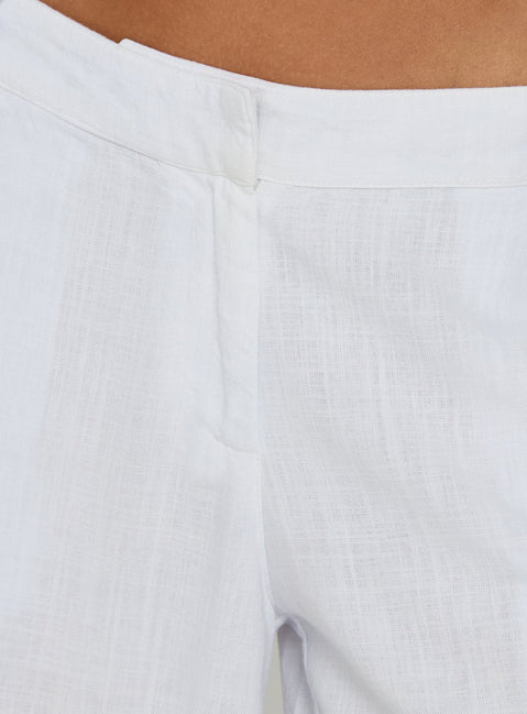 Styled in Syrena Tailored Wide Leg Pant White womens regular pants with high-rise Princess Polly