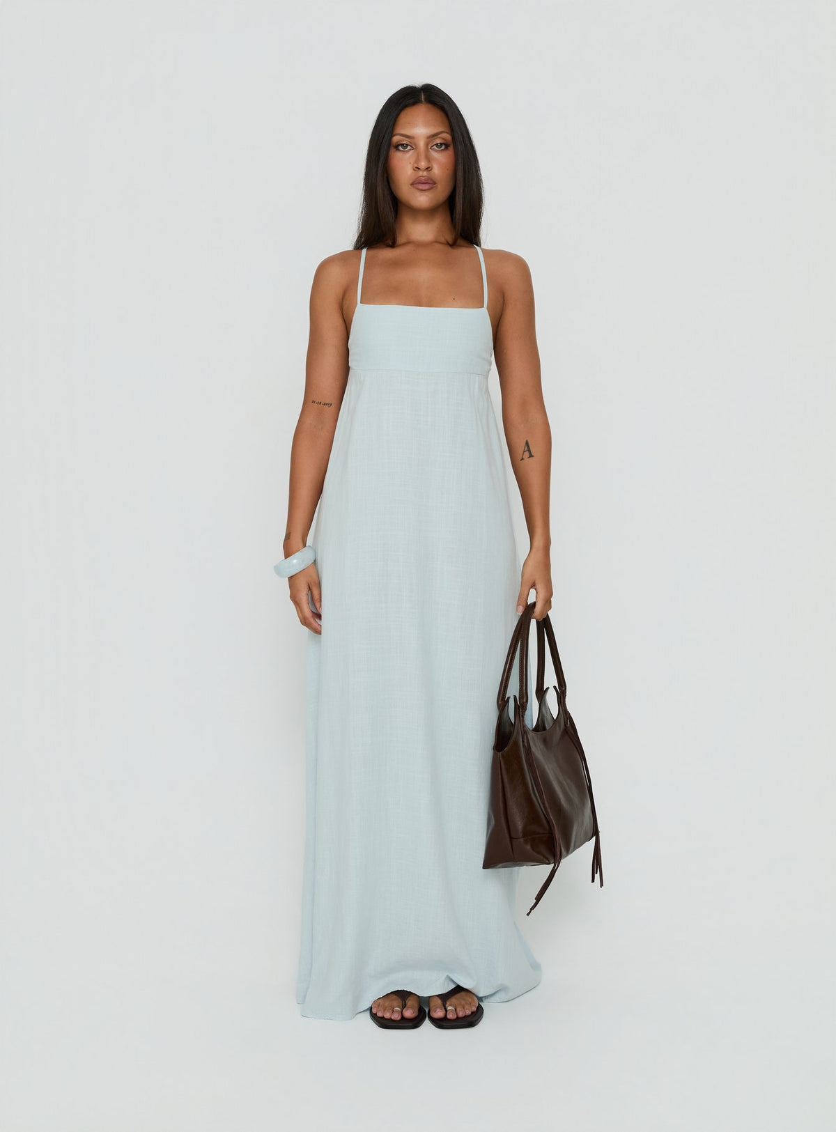 Solie Tie Back Maxi Dress Ice Blue