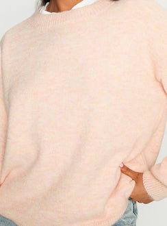 back view of model wearing Princess Polly Ryanna Sweater Pink Jumpers 