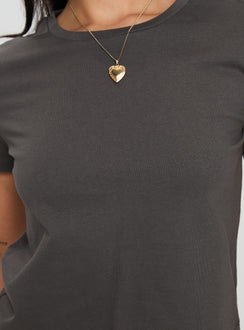 product Princess Polly Micah Tee Charcoal Short Sleeves Crew Neck 