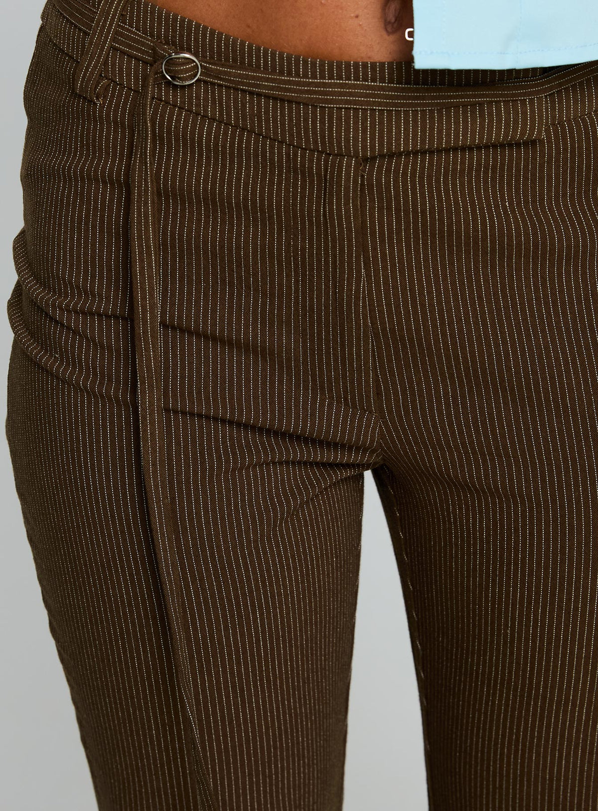 back view of model wearing Princess Polly Winika Pants Brown High Rise Pants Pants 