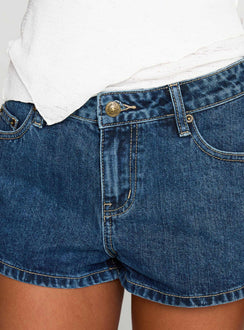 product Princess Polly Dreamful Low Rise Mini Denim Short Mid Wash Low Rise Shorts 