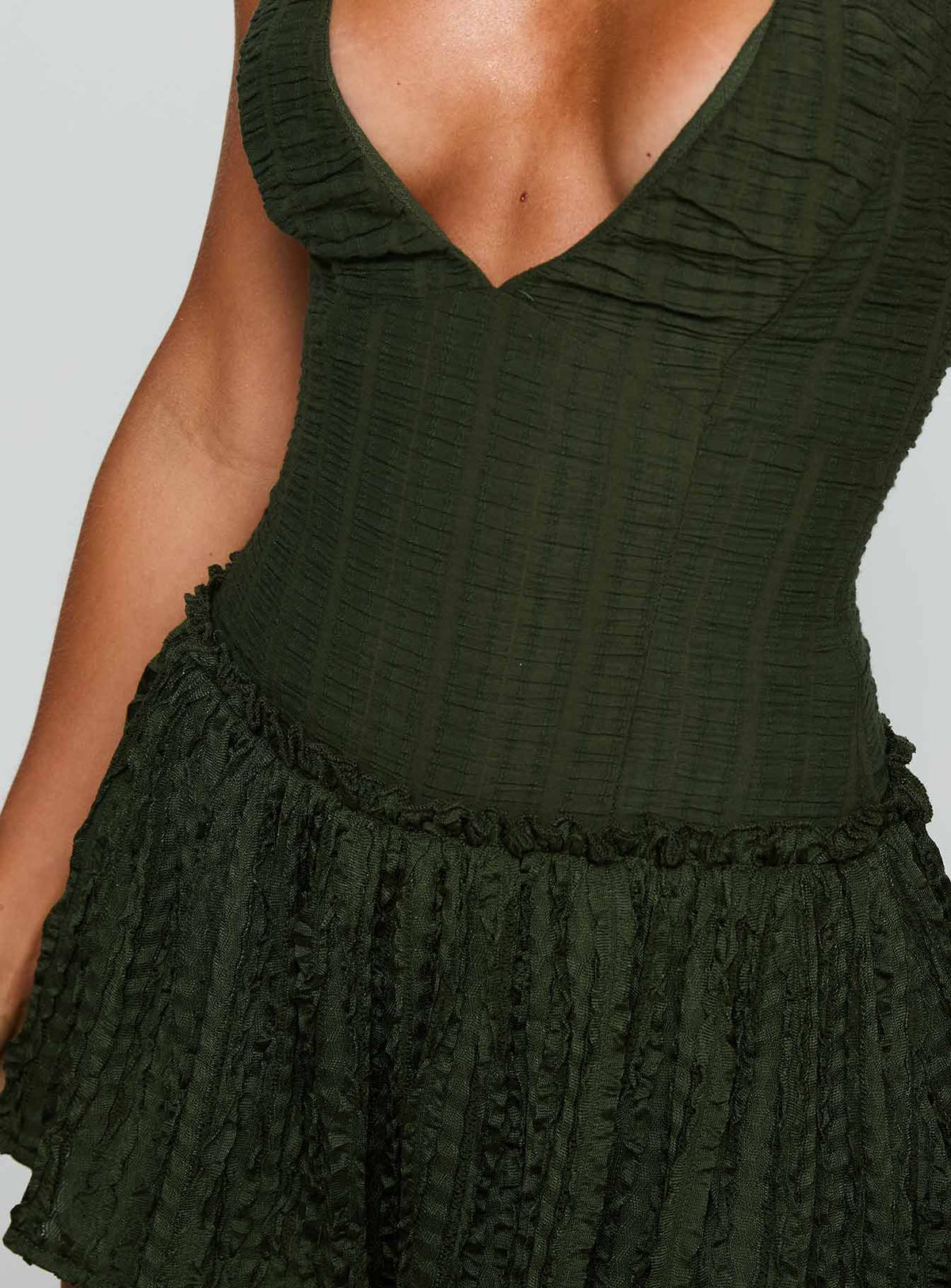Mixie Halter Playsuit Olive Green