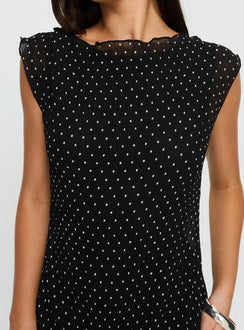 Mariner Mini Dress Noir Polka