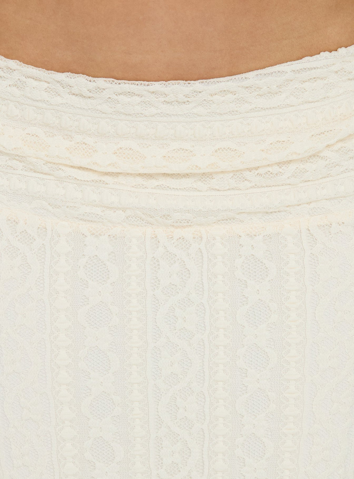 Elevate your wardrobe with Katerine Ruched Lace Maxi Skirt Cream womens-skirts Princess Polly
