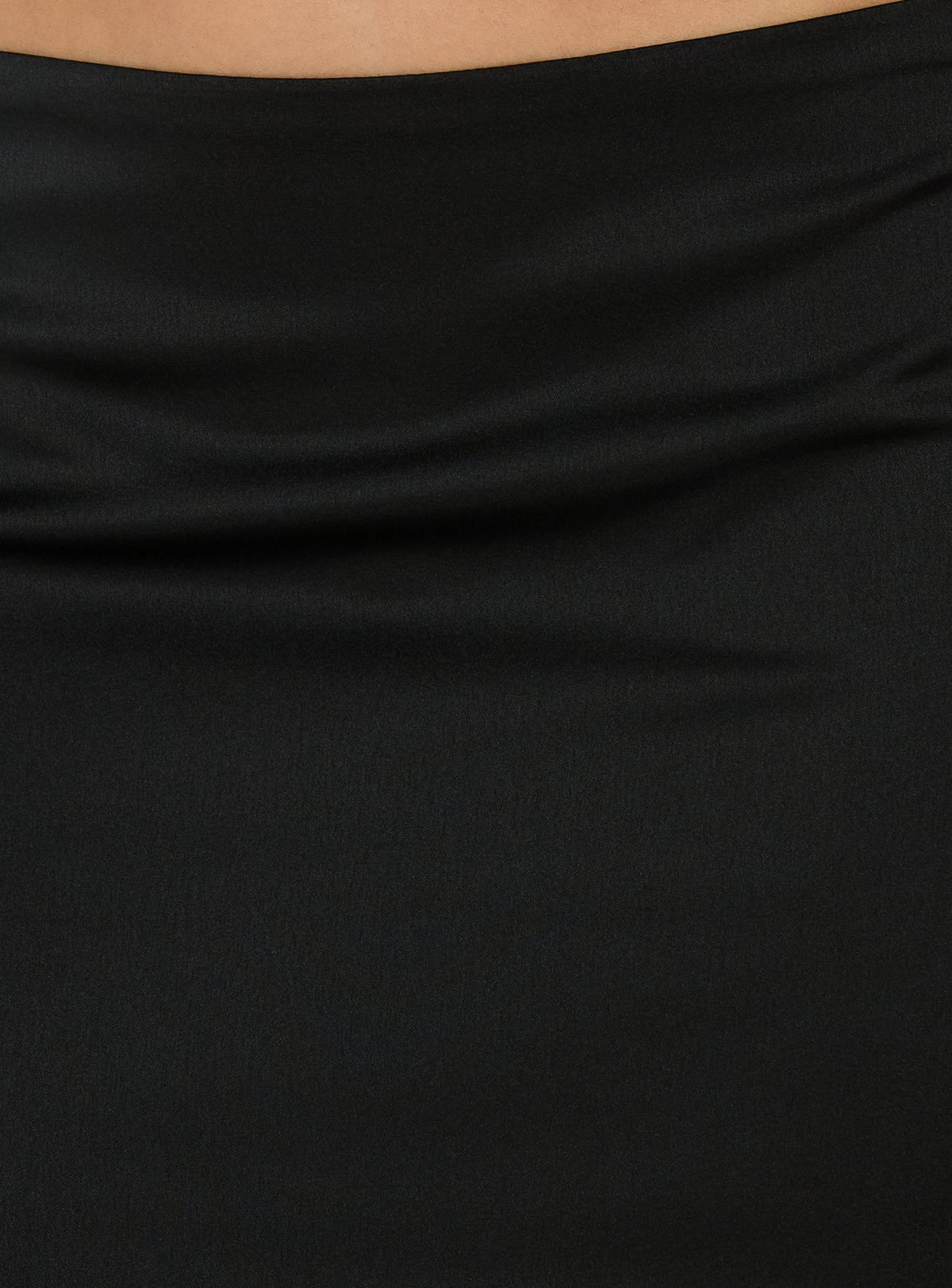 Highlighting the Edeniah Satin Mini Skirt Black womens-skirts fabric texture product