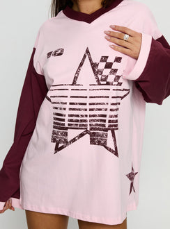 Starletta Long Sleeve Moto Top Pink