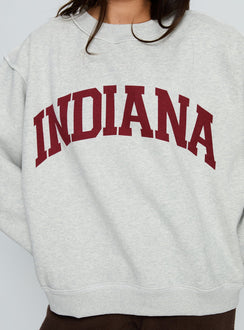 back view of model wearing Princess Polly When In Indiana Jumper Grey Jumpers 