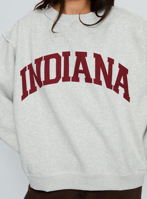 back view of model wearing Princess Polly When In Indiana Jumper Grey Jumpers 