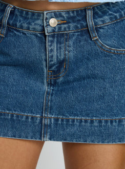 product Princess Polly Warna Low Rise Denim Mini Skirt Mid Blue Wash Mini Skirts Skirts 