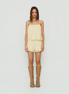 Madison Avenue Embroidered Detail Top Yellow