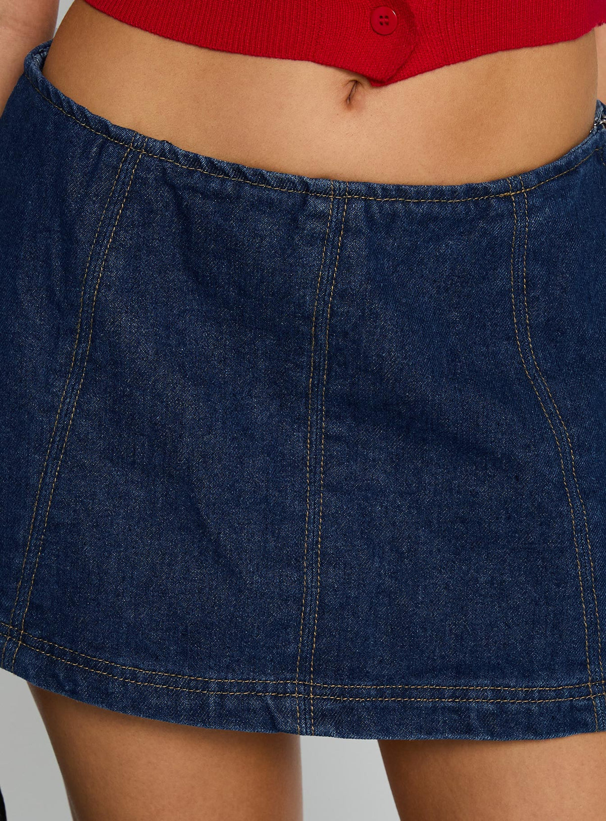 product Princess Polly Lemoni Skort Denim Blue Low Rise Shorts 