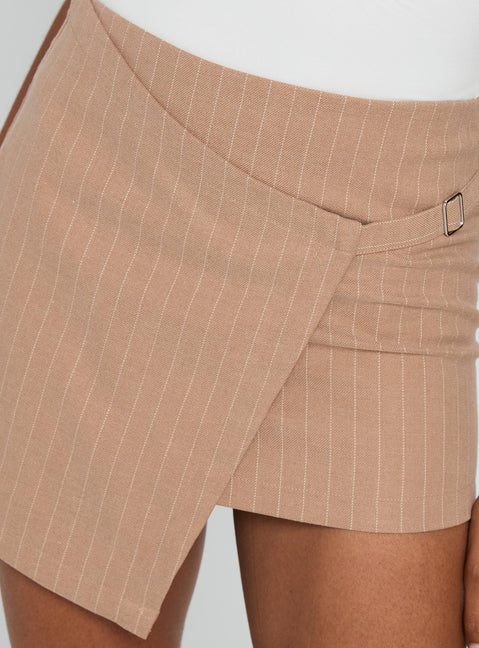 product Princess Polly Strangers Mini Skirt Beige Mini Skirts Skirts 