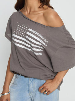 American Tune Graphic Top Washed Black