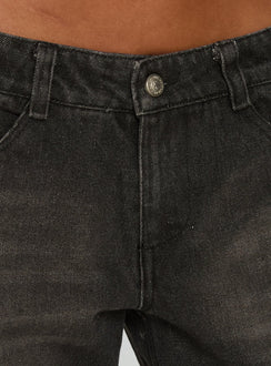 product Princess Polly Korinne Low Rise Baggy Jeans Washed Charcoal Low Rise Jeans Jeans 