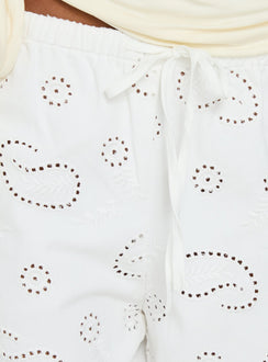 product Princess Polly Roda Anglaise Longline Shorts White Mid Rise Pants Pants 