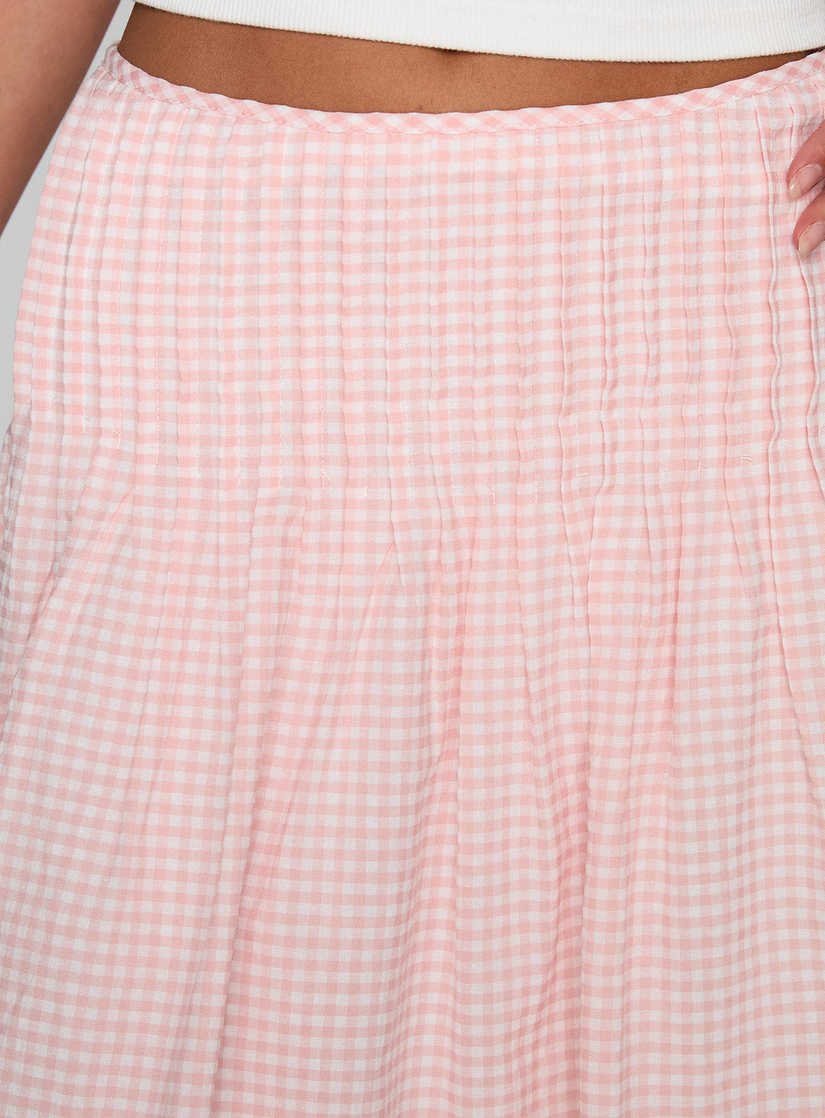 product Princess Polly Maryanna Midi Skirt Pink Gingham Skirts 
