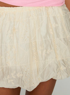 product Princess Polly Cloudia Bubble Hem Mini Skirt Cream Mini Skirts Skirts 