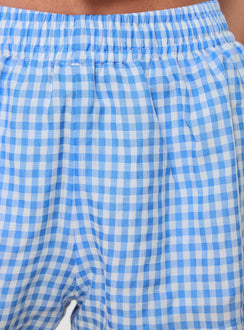 product Princess Polly Beach House Shorts Blue / White Gingham High Waisted Shorts 