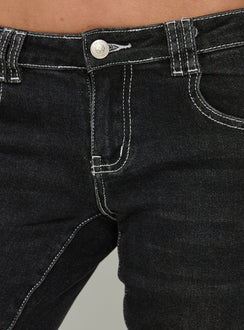Clynee Ultra Low Rise Bootleg Jeans Vintage Black Low Rise Jeans Jeans 