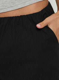 Crafted with care, the Lunea Concealed Waistband 3/4 Pant Black Petite in womens-regular-pants with high-rise detail Princess Polly