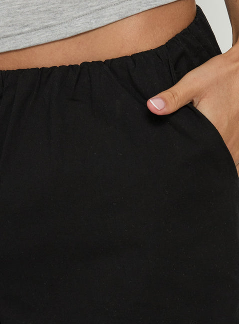 Crafted with care, the Lunea Concealed Waistband 3/4 Pant Black Petite in womens-regular-pants with high-rise detail Princess Polly