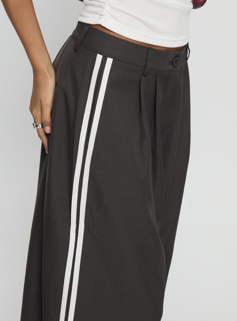back view of model wearing Princess Polly Serenity Pant Ash Low Rise Pants 