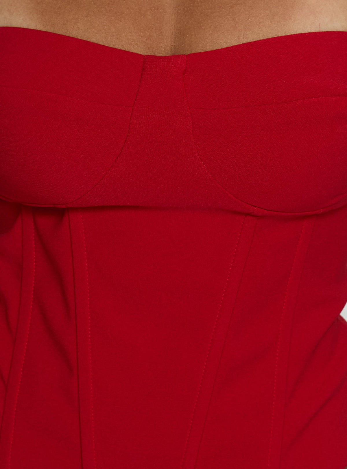 Chevon Strapless Corset Top Red