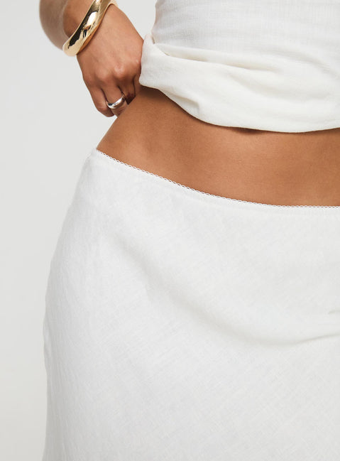 product Princess Polly Ermias Linen Blend Midi Skirt White Midi Skirts 