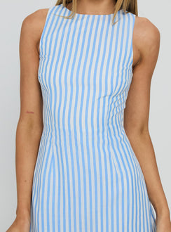Yumiko Romper Blue Stripe