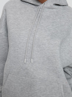 product Princess Polly Dream Fleece Classic Hoodie Grey Marle Longline Jumpers Jumpers 
