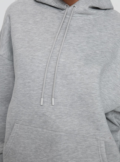 product Princess Polly Dream Fleece Classic Hoodie Grey Marle Longline Jumpers Jumpers 