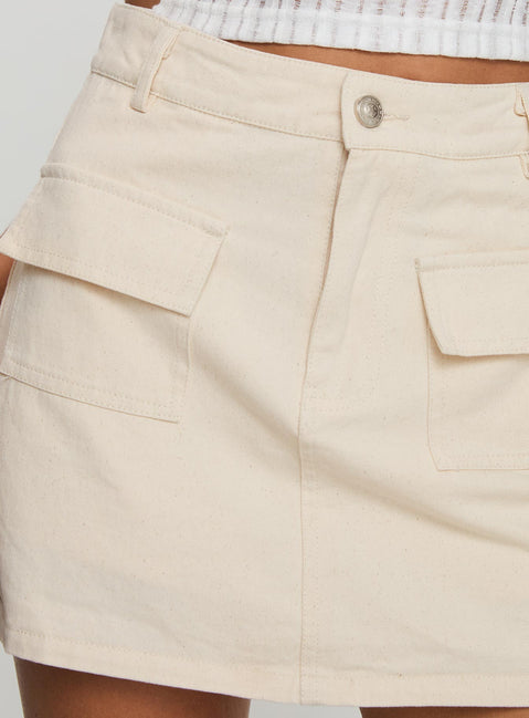 product Princess Polly Cadern Skort Cream High Waisted Shorts 