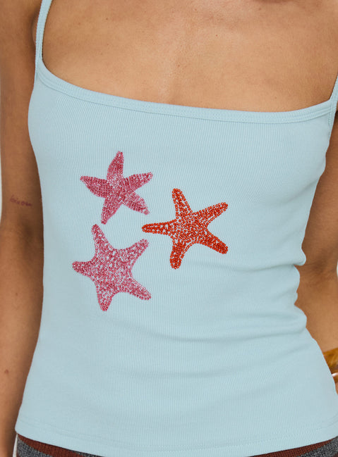Sweetscape Bead Detail Top Star / Blue