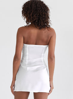 product Princess Polly Asymmetric Neckline  Irena Strapless Mini Dress White