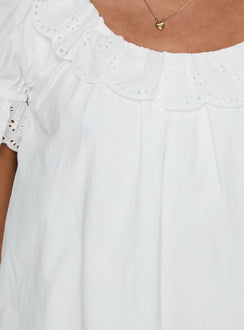 Trinka Frill Collared Mini Dress White